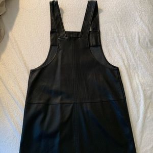 Faux Leather Overall Dress